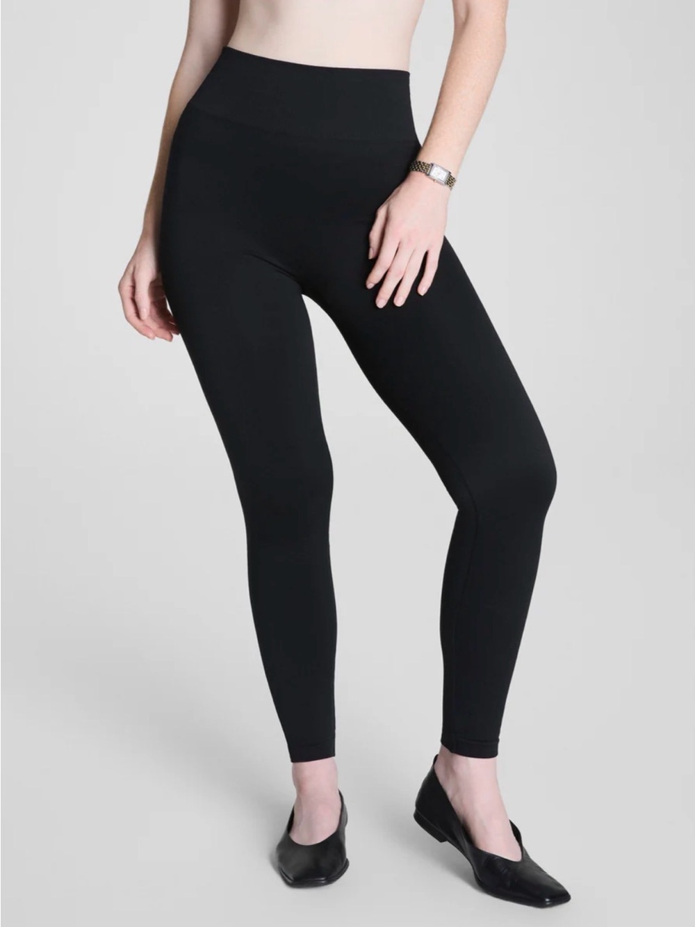SPANX Black Compression Leggings High Waisted Sculpt NWT Size Large